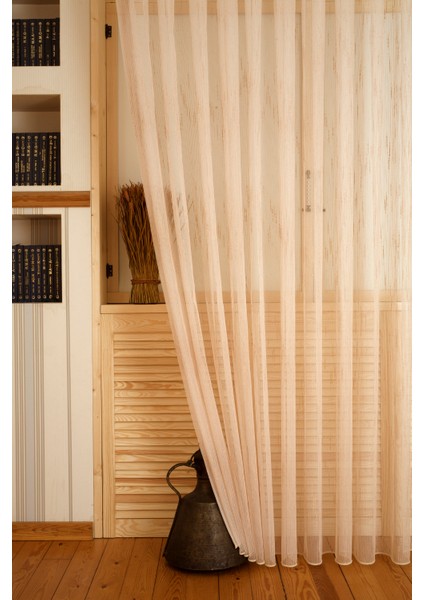 Çizgili Şantuklu Keten Tül Buğday 1-2 Seyrek Pile 350x260