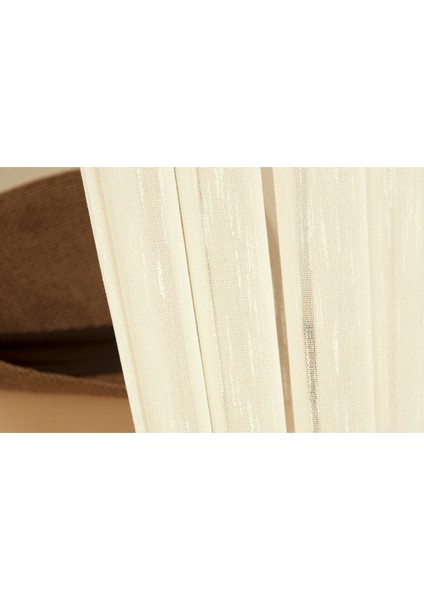 Viskonlu Şantuklu Tül Ekru 1-2 Seyrek Pile 300x260
