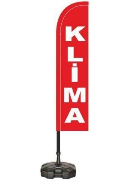 Klima Temalı Kırmızı Renk Yelken Bayrak