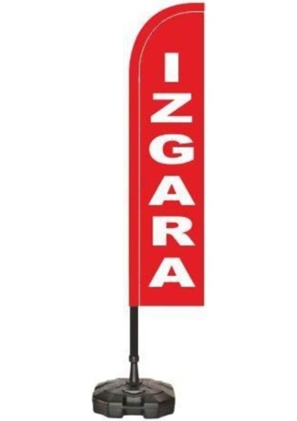 Izgara Cafe Temalı Kırmızı Renk Yelken Bayrak