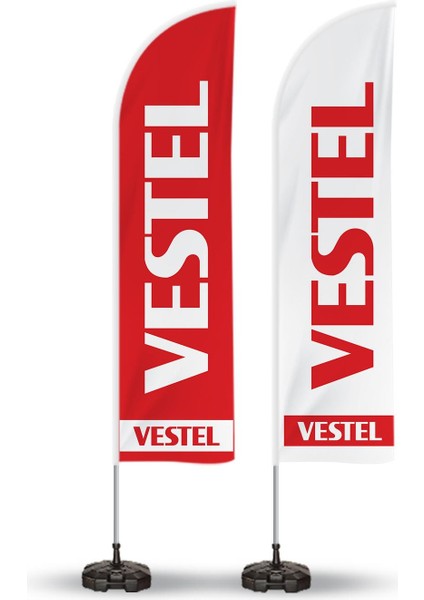 Vestel Reklam Yönlendirme ve Tanıtım Yelken Bayragı 2li