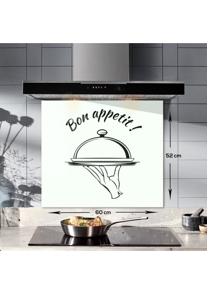 Cam Ocak Arkası Koruyucu | Bon Appetit - Servis | 52cm X 60cm