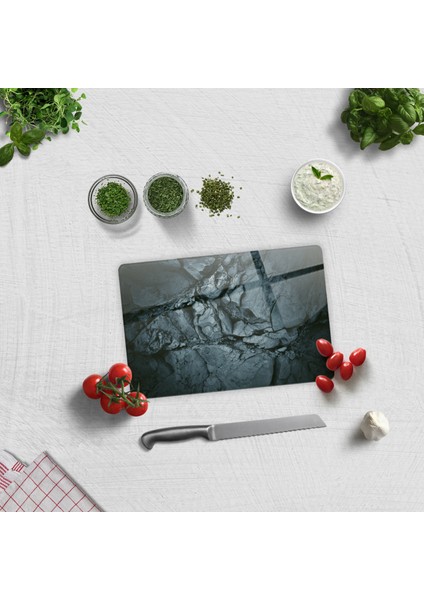 Cam Kesme Tahtası - Cam Kesme Tablası | Doğal Taş Desen | 20cm x 30cm