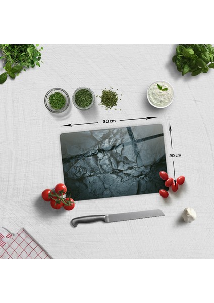 Cam Kesme Tahtası - Cam Kesme Tablası | Doğal Taş Desen | 20cm x 30cm fiyatları