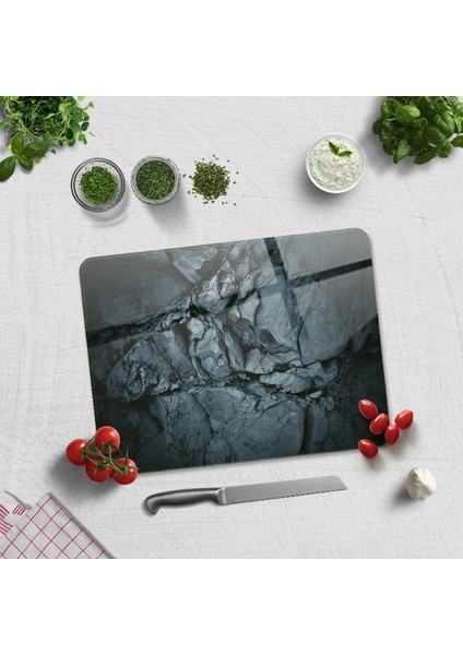 Cam Kesme Tahtası - Cam Kesme Tablası | Doğal Taş Desen | 30cm x 40cm