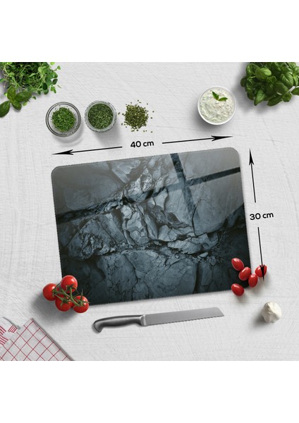 Cam Kesme Tahtası - Cam Kesme Tablası | Doğal Taş Desen | 30cm x 40cm fiyatları