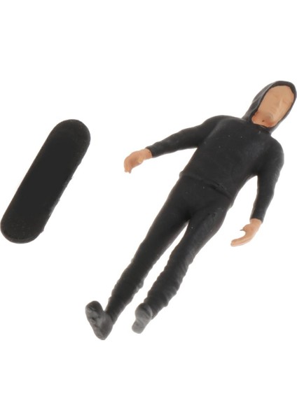 1:64 Insanlar Action Figure Diorama Boyalı Sürgülü Oğlan Minyatürleri Siyah (Yurt Dışından)