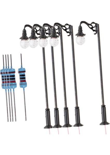 5 Adet 3 V 1:87 Ho Ölçekli Sokak Işıkları Model Mikro Peyzaj Dekorasyon Tarzı 2 (Yurt Dışından)