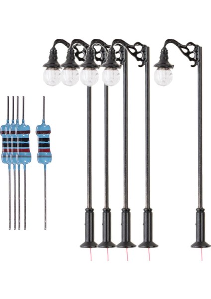 5 Adet 3 V 1:87 Ho Ölçekli Sokak Işıkları Model Mikro Peyzaj Dekorasyon Tarzı 2 (Yurt Dışından)