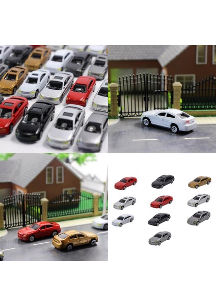 10 Adet Ho Ölçekli Model Araba 1/75 Bina Tren Manzara Mimarisi Modeli (Yurt Dışından)