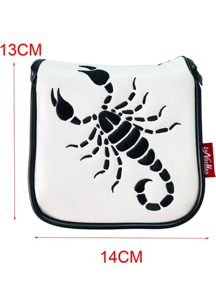 Evrensel Golf Mallet Putter Kapak Kare Headcover Manyetik Kapatma Guard Akrep Beyaz (Yurt Dışından) modelleri