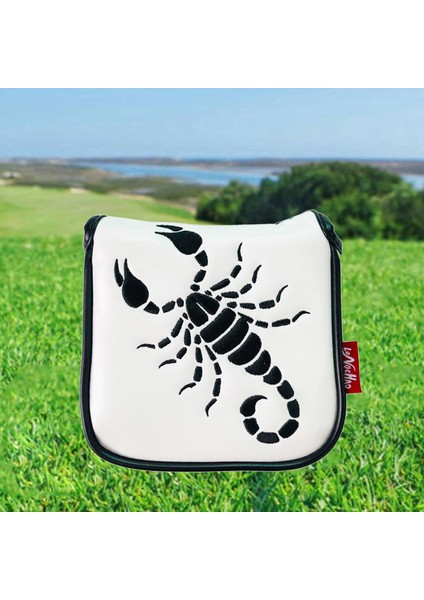 Evrensel Golf Mallet Putter Kapak Kare Headcover Manyetik Kapatma Guard Akrep Beyaz (Yurt Dışından) indirimleri