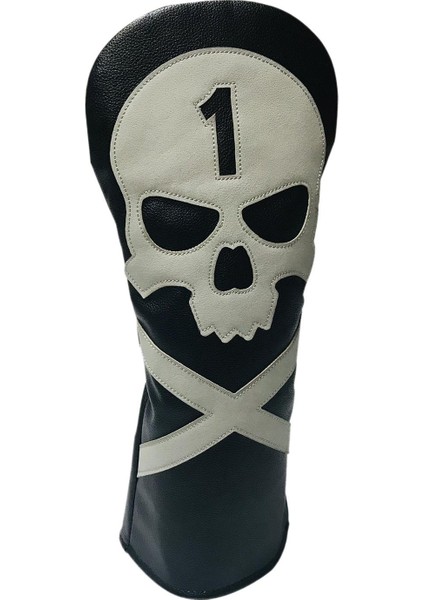 1x Kafatası Golf Kafa Kapak Fairway Hibrid Sürücü Ahşap Kulübü Headcover Sleeve Guard No.1 (Yurt Dışından)