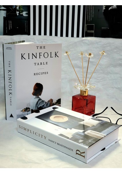 Lovely Book & Book 2'li Set Simplicity Kinfolk Dekoratif Kutu Set Kitap Kutu Set