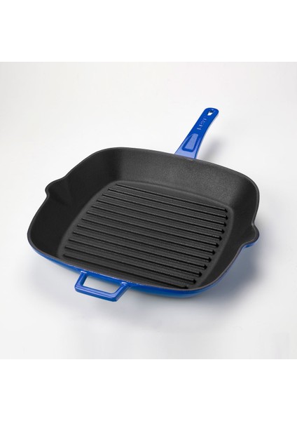 Grill Tava 28 x 28 cm Metal Saplı Mavi modelleri