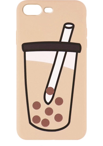 Sevimli Karikatür Inci Süt Çay Desen Saf Renk All-In