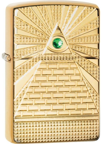 Eye Of Providence Design Armor Case Gold Çakmak
