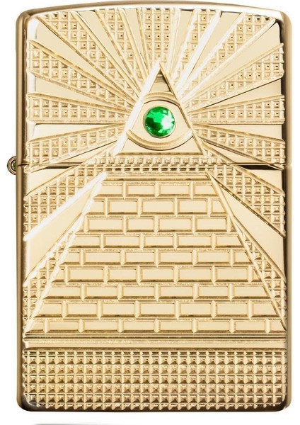 Eye Of Providence Design Armor Case Gold Çakmak