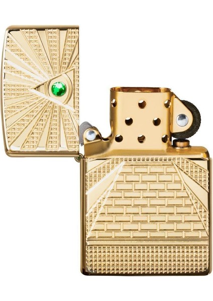 Eye Of Providence Design Armor Case Gold Çakmak