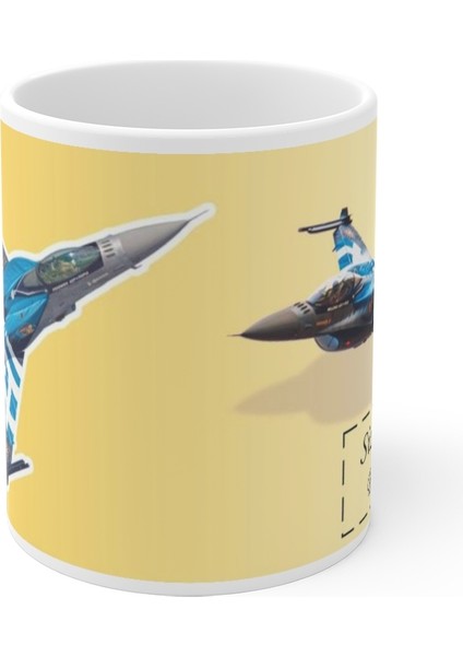 F16 Savaş Uçağı Resimli Kupa Bardak Kişiye Özel Isim Yazıyoruz