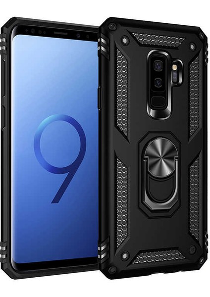 Galaxy S9 Plus Kılıf Yüzüklü Standlı Manyetikli Armor Zırh