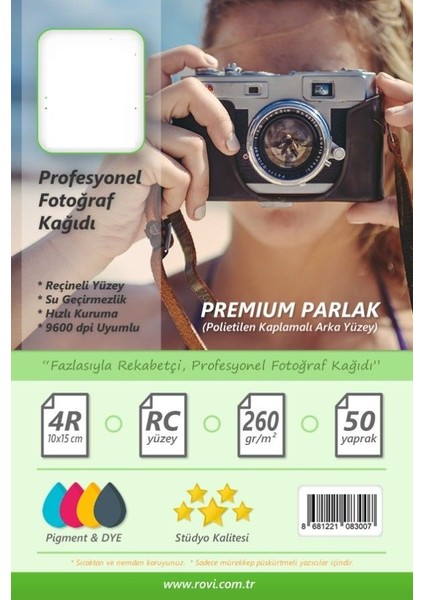 Rapunzel Parlak Fotoğraf Kağıdı - 260gsm - 50yp - 10x15
