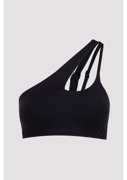 Siyah Lera Cut Halter Bikini Üstü