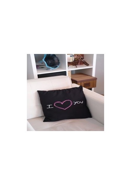 Metis Tekstil Pamuk 40X40CM Silikon Dolgulu Baskılı Kırlent - I Love You