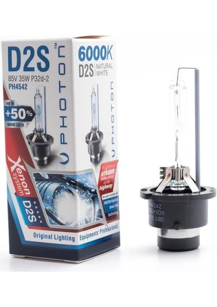 Photon D2S 6000K + %50 More Vision Ampul