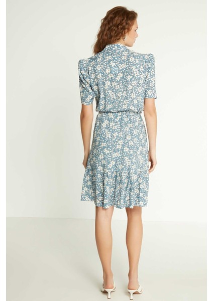 Yakalı Çıtır Çicek Desenli Elbise indirimleri