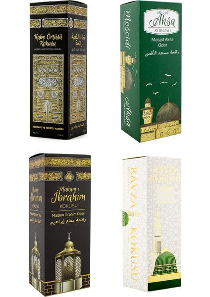 Kabe Örtüsü Kokusu Mescidi Aksa Kokusu Makamı Ibrahim Kokusu ve Medine Ravza Kokusu Sprey 400 Ml.