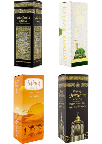 Kabe Örtüsü Kokusu Medine Ravza Kokusu Uhud Kokusu ve Makamı Ibrahim Kokusu Sprey 400 Ml.