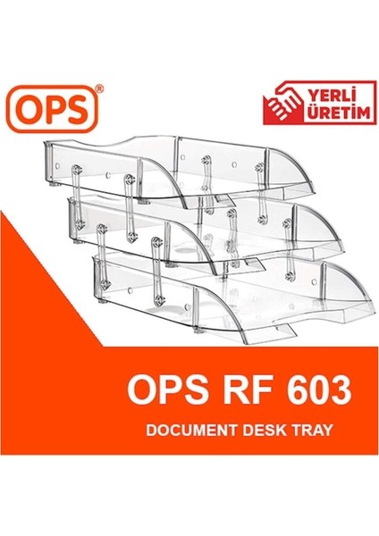 Evrak Rafı Hareketli 3 Lü Şeffaf Rf 603