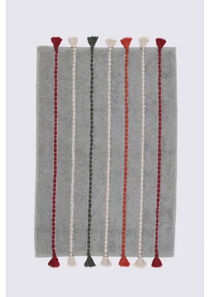 Katari Banyo Paspası Organik Pamuk El Nakışlı Yeşil 50X80 cm