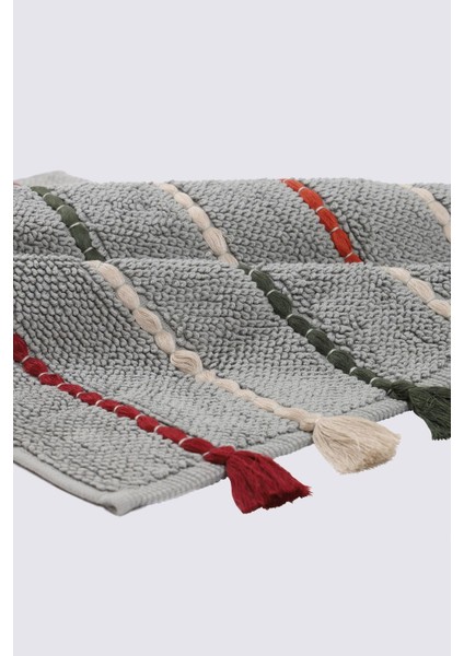 Katari Banyo Paspası Organik Pamuk El Nakışlı Yeşil 50X80 cm fiyatları