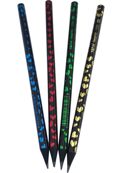 Fatih Hearts Siyah Lata Kurşun Kalem 4’lü