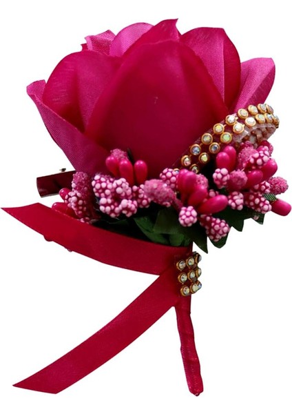 Gelin Nedime Damat Sahte Ipek Gül Çiçek Broş Pin Düğün Dekor Kırmızı Gül Kırmızı (Yurt Dışından) indirimleri