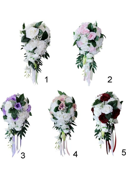 Düğün El Buketi Gelin Yapay Çiçek Beyaz Tutarak (Yurt Dışından) modelleri