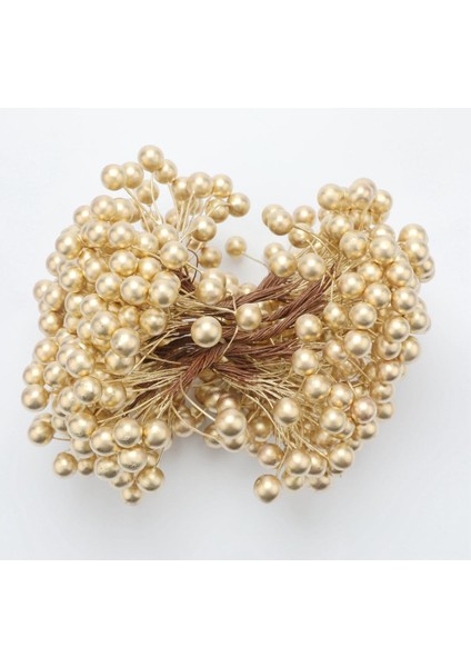 Yapay Köpük Holly Çiçek Inci Çift Kafa Dekorasyon Altın (Yurt Dışından) modelleri