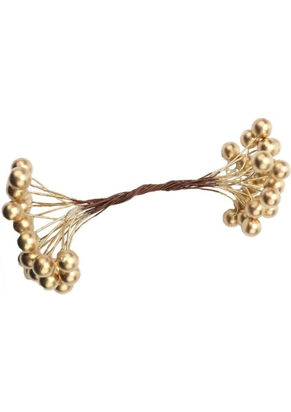 Yapay Köpük Holly Çiçek Inci Çift Kafa Dekorasyon Altın (Yurt Dışından) fırsatları