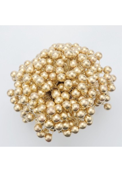 Yapay Köpük Holly Çiçek Inci Çift Kafa Dekorasyon Altın (Yurt Dışından) indirimleri