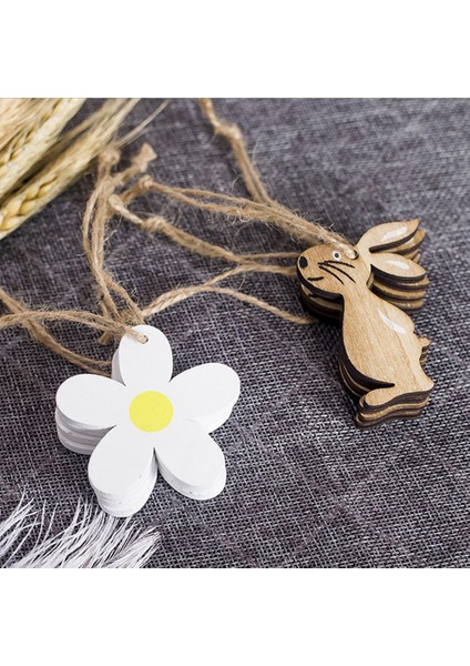 8 Adet Set Paskalya Bunny Tavşan Çiçek Pendents Ahşap Etiketler Asılı Dekorasyon (Yurt Dışından) fiyatları
