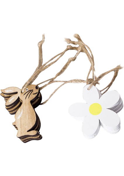 8 Adet Set Paskalya Bunny Tavşan Çiçek Pendents Ahşap Etiketler Asılı Dekorasyon (Yurt Dışından) modelleri