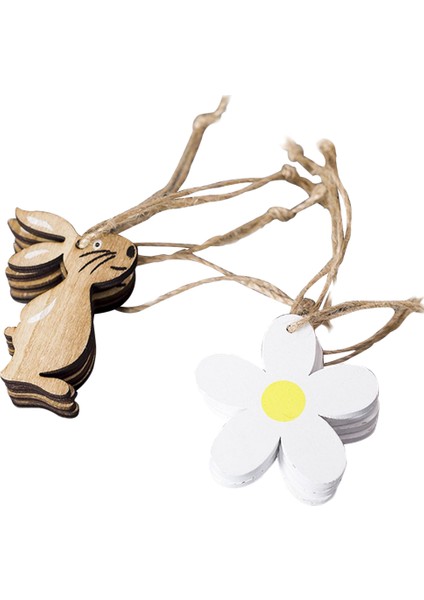 8 Adet Set Paskalya Bunny Tavşan Çiçek Pendents Ahşap Etiketler Asılı Dekorasyon (Yurt Dışından) indirimleri