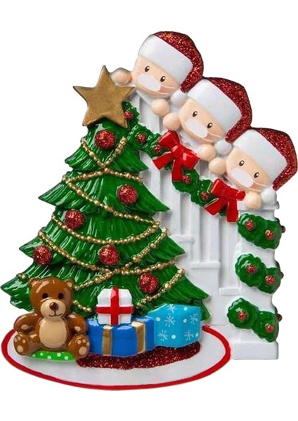 Karantina Kişiselleştirilmiş Noel Ağacı Süsleme Aile Dekoru Xmas Şu Anda 3 Kişilik (Yurt Dışından) fiyatları