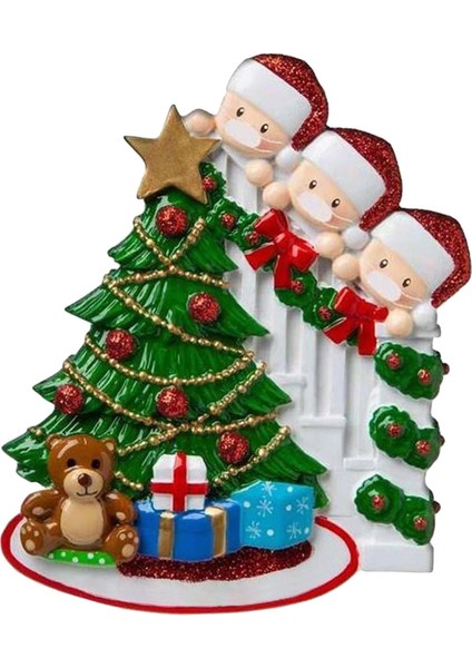 Karantina Kişiselleştirilmiş Noel Ağacı Süsleme Aile Dekoru Xmas Şu Anda 3 Kişilik (Yurt Dışından) modelleri