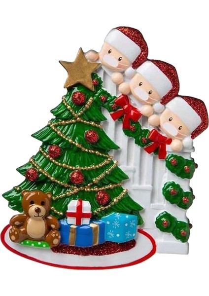 Karantina Kişiselleştirilmiş Noel Ağacı Süsleme Aile Dekoru Xmas Şu Anda 3 Kişilik (Yurt Dışından) fırsatları