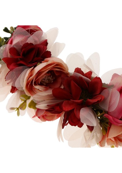 Düğün Çiçek Alın Garland Bilezik El Çiçekler Aksesuarları Kırmızı (Yurt Dışından) modelleri