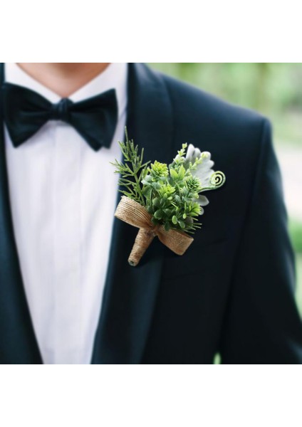 Plastik Etli Bitkiler Simülasyon Korsaj Çiçek Düğün Balo Parti Için 3 (Yurt Dışından) fiyatları