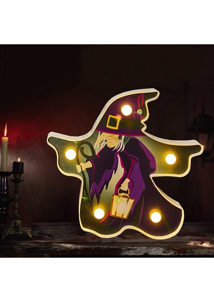 Cadılar Bayramı Süslemeleri Şekil Işıkları Masaüstü Dekor Gece Lambası Süsler Ghost A (Yurt Dışından)